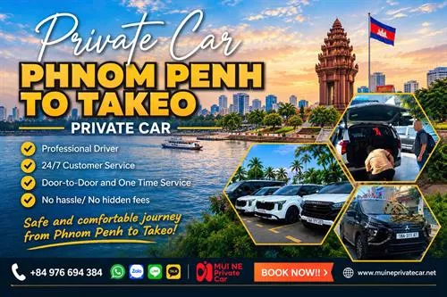 Phnom Penh to Takeo Private Car Transfer